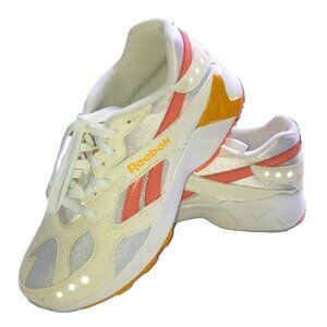REEBOK Aztrek White Orange Pink Running Shoes NEW Mens 10